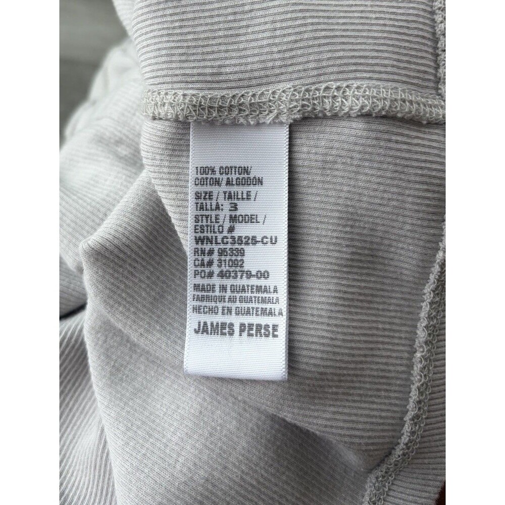 Standard James Perse Gray Ribbed Henley Shirt Size Large 3 US Long Sleeve - Picture 6 of 6